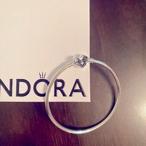 Pandora Moments Heart & Butterfly Bangle Bracelet